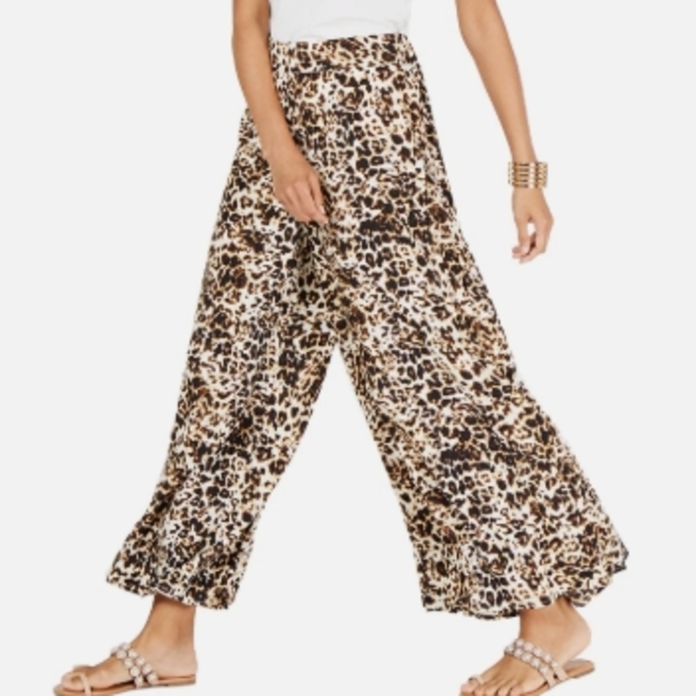 Thalia Sodi Animal Print Wide-Leg Pants NWT Misses Size Medium